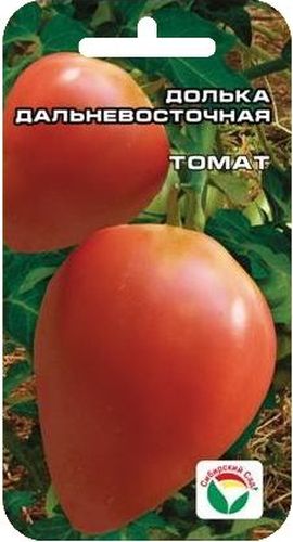 Семена Сибирский сад Томат. Долька дальневосточная, 20 штBH-UN0502( R) Семена Сибирский сад Томат. Долька дальневосточная, 20 штBH-UN0502( R)Среднеспелый сорт сибирских селекционеров для теплиц и открытого грунта. Сорт стабильно урожаен в разные годы, отличается на редкость красивыми плодами изящной правильной формы и практически идеальным вкусом томатов, утерянным у многих новых сортов и гибридов. Куст детерминантный, плоды удлиненно-овальные, малиновой окраски. Масса колеблется от 100 до 300 г, что позволяет одновременно насладиться вкусными крупными свежими томатами и заняться домашним консервированием более мелких плодов.Посев на рассаду производят за 50-60 дней до высадки растений на постоянное место. Оптимальная постоянная температура прорастания семян 23-25°С. При высадке в грунт на 1 м2 размещают 3 -5 растений. Сорт хорошо реагирует на полив и подкормки комплексными минеральными удобрениями. Выращивается в 1-2 стебля с подвязкой и пасынкованием.