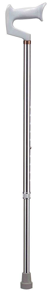 B.Well Трость WR-415 серебро4260071590039 B.Well Трость WR-415 серебро4260071590039Опорная трость WR-415 с контурной рукояткой повторяет форму руки человека. Такая рукоятка придаст ощущение особой надежности и уверенности при ходьбе. Рукоятка сделана из прочного нескользящего пластика. Корпус трости выполнен из авиационного алюминия, что обеспечивает и прочность, и легкость.Все трости B.Well являются телескопическими и регулируются по высоте. Кнопочный замок надежно зафиксирует трость на том уровне, который удобен и комфортен для Вас.
