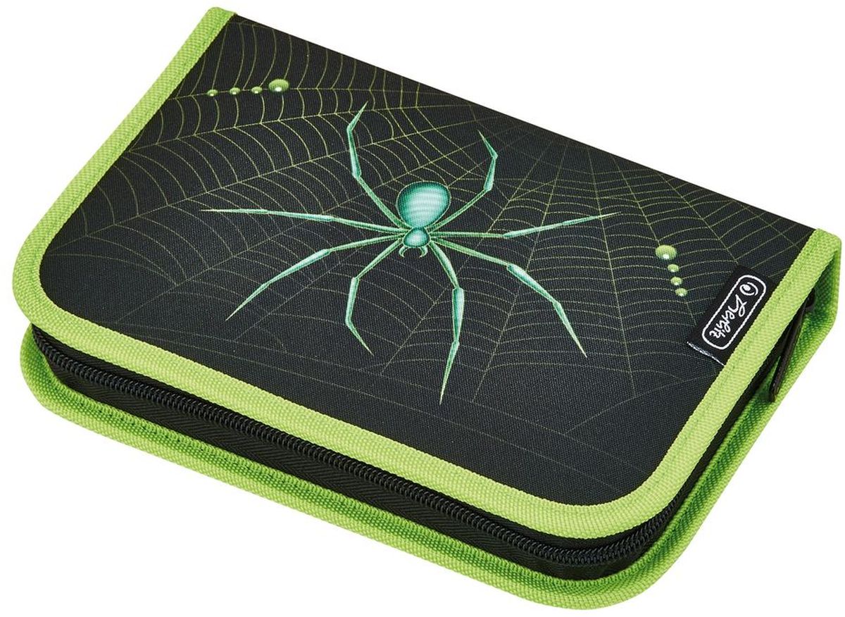 Herlitz Пенал Spider с наполнением 31 предмет72523WD Herlitz Пенал Spider с наполнением 31 предмет72523WDПенал с наполнением Herlitz Spider состоит из одного отделения с двумя откидными створками. Прочный кант, жесткая обложка.Пенал содержит 31 предмет: 1 шариковая ручка, 2 чернографитных карандаша, 8 цветных карандашей, 14 фломастеров, линейка и угольник, ластик и точилка, расписание уроков на русском языке, личные данные ученика.