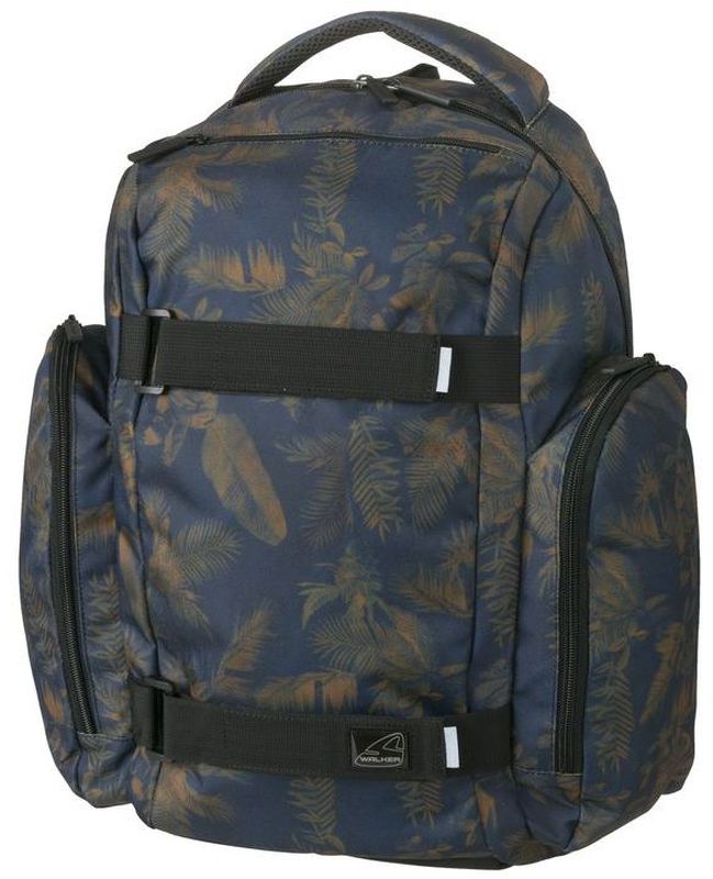 Walker Рюкзак школьный Delta Classic Dark Flowers72523WD Walker Рюкзак школьный Delta Classic Dark Flowers72523WDРюкзак Delta Classic Dark Flowers выполнен из прочного износостойкого материала высокого качества с влагоотталкивающей пропиткой и имеет объем 31 литр. Рюкзак оснащен отделением для ноутбука, двумя просторными отделениями на застежке-молнии, органайзером для письменных принадлежностей. В основном отсеке рюкзака находятся гибкие разделители, которые помогают фиксировать книги и тетради. Удобство и комфорт при носке обеспечивают эргономичные лямки и грудная стяжка. По бокам рюкзака обнаруживаются два кармана на молнии, а спереди находятся регулируемые ремешки для скейтборда.