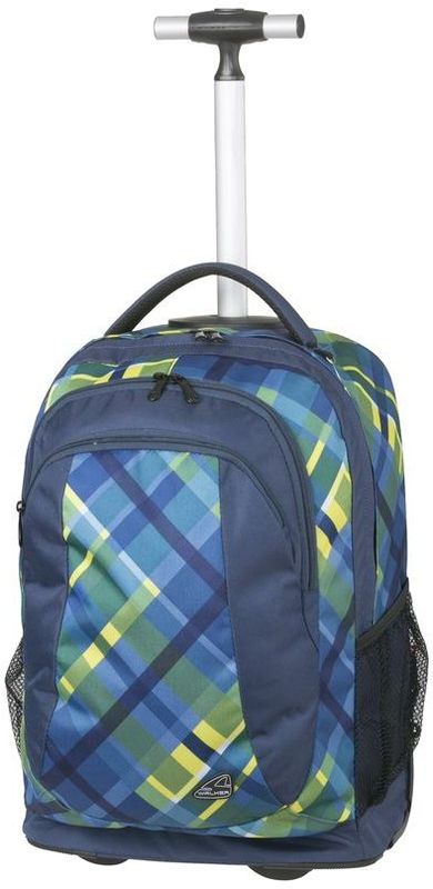 Walker Рюкзак школьный Trolley Spin Checker на колесиках72523WD Walker Рюкзак школьный Trolley Spin Checker на колесиках72523WDРюкзак на колесиках Trolley Spin Checker выполнен из прочного износостойкого материала высокого качества с влагоотталкивающей пропиткой и обладает объемом 31 литр. Рюкзак имеет эргономичную спинку с подушечками-карманами, в которые можно убрать лямки рюкзака, отделение для ноутбука, карман на лицевой части рюкзака, органайзер для письменных принадлежностей, выдвижную ручку, колесики с плавным ходом, карман на молнии на спинке рюкзака с защитным чехлом для колесиков и дна рюкзака. Удобство носки обеспечивают уплотненные регулируемые по высоте лямки.