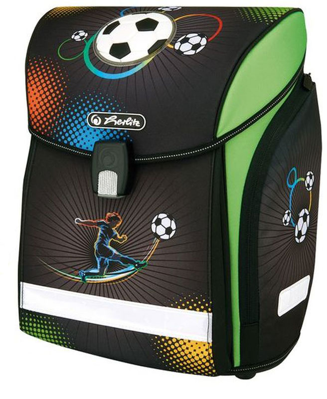 Herlitz Ранец школьный New Midi Plus Soccer с наполнением72523WD Herlitz Ранец школьный New Midi Plus Soccer с наполнением72523WDРанец Herlitz New Midi Plus Soccer с наполнением:- пенал с наполнением (16 предметов);- пенал-косметичка;- мешок для обуви.Размер: 38 х 32 х 26 см.- новый магнитный замок Fidlock,- 2 внутренних отделения с карманом для учебников,- 1 внутренний карман на молнии,- расписание уроков,- дно из жесткого пластика,- удобный, интегрированный передний карман в корпус ранца,- водоотталкивающая ткань,- светоотражатели 3M на переднем кармане, боковых карманах и лямках, на крышке ранца светоотражающий кант,- 2 просторных боковых кармана на молнии,- эргономичная спинка и уплотненные регулируемые лямки из вентилируемого материала.