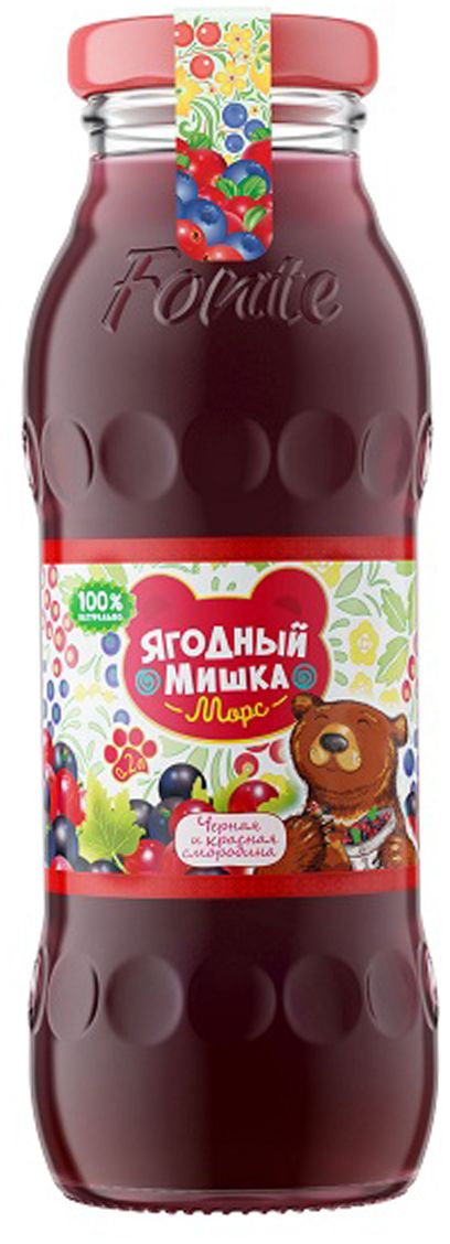 Калинов Родник Ягодный Мишка морс черная, красная смородина, 0,2 л0120710 Калинов Родник Ягодный Мишка морс черная, красная смородина, 0,2 л0120710Морс прекрасно утоляет жажду в летний зной, а если напиток подогреть, то он будет согревать вас в зимний период. Смородиновый морс тонизирует, способствует повышению иммунитета. Рекомендовано к употреблению с 3 лет.