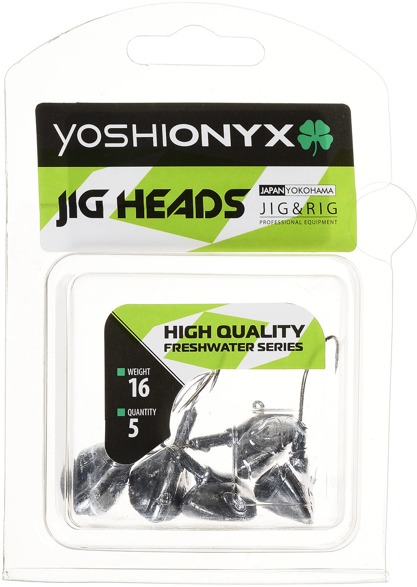 Джиг-головка Yoshi Onyx JIG Bros. Каблучок, крючок Gamakatsu, 16 г, 5 шт1903715 Джиг-головка Yoshi Onyx JIG Bros. Каблучок, крючок Gamakatsu, 16 г, 5 шт1903715Джиг-головки Yoshi Onyx JIG Bros. Каблучок используются для огрузки спиннинговых приманок. Специально предназначены для ловли щуки на мягкие приманки на небольшой глубине рядом с водной растительностью. Благодаря особой форме, увеличивается маневренность и управляемость. Джиг-головки оснащены крючком Gamakatsu.Несмотря на кажущуюся простоту этих грузил, от правильного подбора во многом зависит клев хищника. Выбирайте джиговую головку в зависимости от предполагаемого места ловли и используемой с ней приманки, возможной глубины, скорости течения, ветра и прочего.
