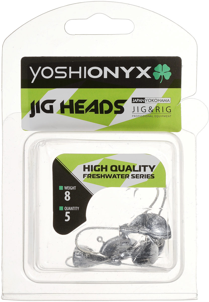 Джиг-головка Yoshi Onyx JIG Bros. Каблучок, крючок Gamakatsu, 8 г, 5 шт4271842 Джиг-головка Yoshi Onyx JIG Bros. Каблучок, крючок Gamakatsu, 8 г, 5 шт4271842Джиг-головки Yoshi Onyx JIG Bros. Каблучок используются для огрузки спиннинговых приманок. Специально предназначены для ловли щуки на мягкие приманки на небольшой глубине рядом с водной растительностью. Благодаря особой форме, увеличивается маневренность и управляемость. Джиг-головки оснащены крючком Gamakatsu.Несмотря на кажущуюся простоту этих грузил, от правильного подбора во многом зависит клев хищника. Выбирайте джиговую головку в зависимости от предполагаемого места ловли и используемой с ней приманки, возможной глубины, скорости течения, ветра и прочего.