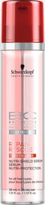 Bonacure Спасительное Восстановление Сыворотка двойного действия Repair Rescue Nutri-Shield Serum 28+28 мл72523WD Bonacure Спасительное Восстановление Сыворотка двойного действия Repair Rescue Nutri-Shield Serum 28+28 мл72523WDПервая двухфазная сыворотка для тотального восстановления и защиты от теплового воздействия. Восстанавливает внутреннюю структуру и поверхность волос. Защищает волосы от воздействия горячих инструментов до 220°. Рекомендуется использовать в комплексе с шампунем BC Repair Rescue.