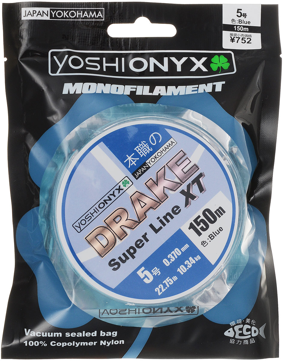 Леска Yoshi Onyx Drake Super Line XT, цвет: голубой, 150 м, 0,370 мм, 10,34 кг89481 Леска Yoshi Onyx Drake Super Line XT, цвет: голубой, 150 м, 0,370 мм, 10,34 кг89481Леска Yoshi Onyx Drake Super Line XT выполнена из голубого монофила (нейлон). Скользкий и мягкий, этот материал невероятно прочен и отлично выдерживает разрывную нагрузку на большинстве узлов. Леска обладает непревзойденными водоотталкивающими свойствами и практически незаметна в воде, что делает ее незаменимой при ловле в условии низких температур. Создана специально для ловли на различные искусственные приманки. Данная леска обладает повышенной устойчивостью к истиранию, прочностью и превосходной чувствительностью. Она очень эластичная, практически не имеет памяти, строго соответствует заявленным тестовым нагрузкам и диаметру.