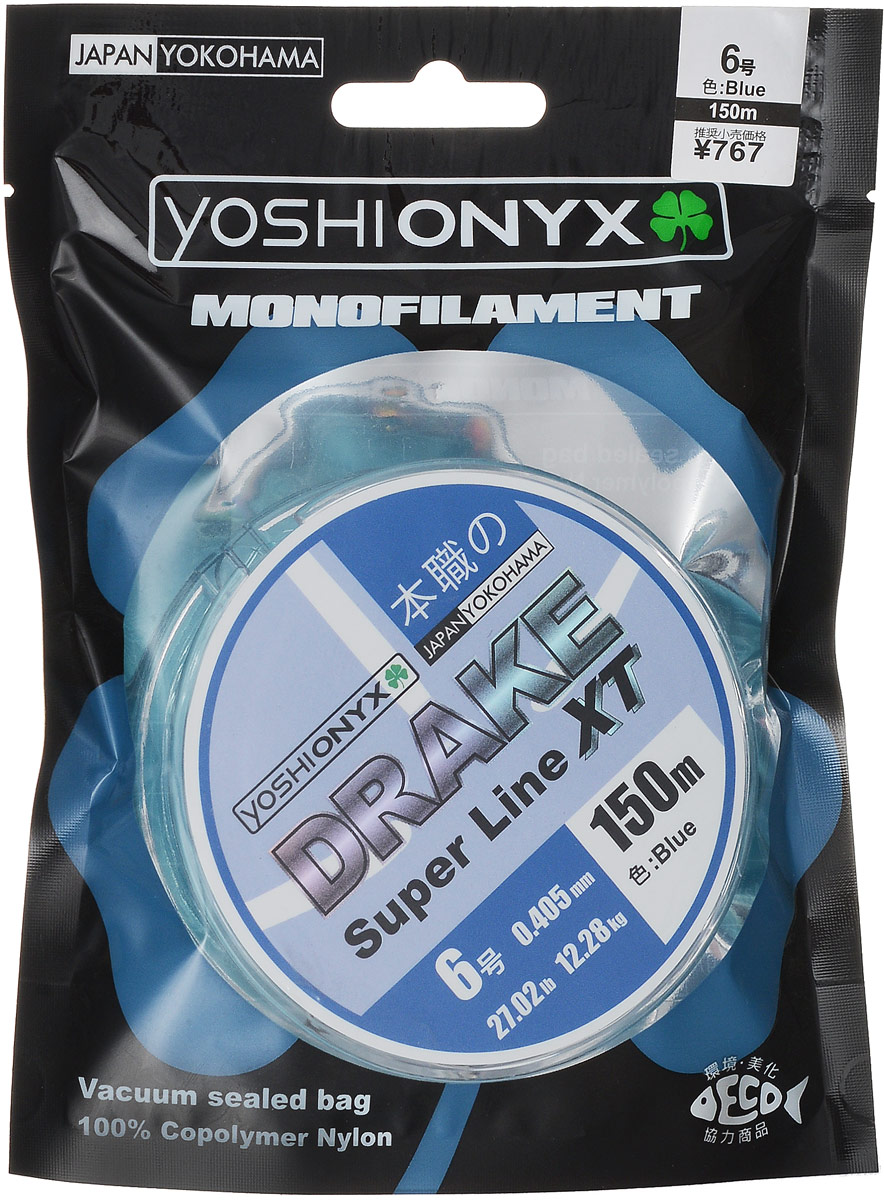 Леска Yoshi Onyx Drake Super Line XT, цвет: голубой, 150 м, 0,405 мм, 12,28 кг89482 Леска Yoshi Onyx Drake Super Line XT, цвет: голубой, 150 м, 0,405 мм, 12,28 кг89482Леска Yoshi Onyx Drake Super Line XT выполнена из голубого монофила (нейлон). Скользкий и мягкий, этот материал невероятно прочен и отлично выдерживает разрывную нагрузку на большинстве узлов. Леска обладает непревзойденными водоотталкивающими свойствами и практически незаметна в воде, что делает ее незаменимой при ловле в условии низких температур. Создана специально для ловли на различные искусственные приманки. Данная леска обладает повышенной устойчивостью к истиранию, прочностью и превосходной чувствительностью. Она очень эластичная, практически не имеет памяти, строго соответствует заявленным тестовым нагрузкам и диаметру.
