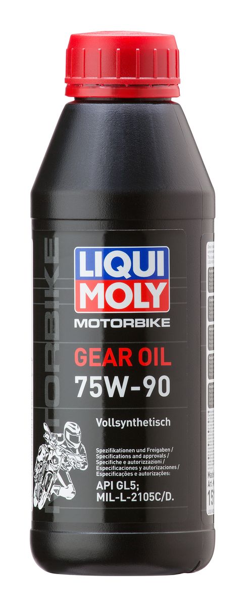 Масло трансмиссионное Liqui Moly Motorbike Gear Oil, синтетическое, 75W-90, GL-5, 500 млS03301004 Масло трансмиссионное Liqui Moly Motorbike Gear Oil, синтетическое, 75W-90, GL-5, 500 млS03301004Масло трансмиссионное Liqui Moly Motorbike Gear Oil - 100% синтетическое трансмиссионное масло на базе полиальфаолефинов (ПАО) для редукторов и коробок передач мотоциклетной техники. Всесезонное. Для тяжелых условий эксплуатации, в том числе при отрицательных температурах. Воспринимает ударные нагрузки, снижает трение, износ. Способствует экономии топлива. Для повышенных интервалов замены. Использование современного, полностью синтетического базового масла (ПАО) и передовых присадок высокого давления гарантирует широкий температурный диапазон использования, надежность масляной пленки, длительный срок эксплуатации масла. Обеспечивает надежную защиту агрегатов трансмиссии в тяжелых условиях. Увеличивает ресурс агрегатов, поддерживает детали в чистоте. Особенности: - Отличные пусковые свойства в мороз- Восприятие ударных нагрузок- Высокая смазывающая способность- Замечательная термоокислительная стабильность и устойчивость к старению- Оптимальная чистота агрегатов- Стабильность при высоких температурах- Длительный срок службыДопуск: -API: GL-5-MIL-L: 2105 C/2105 D