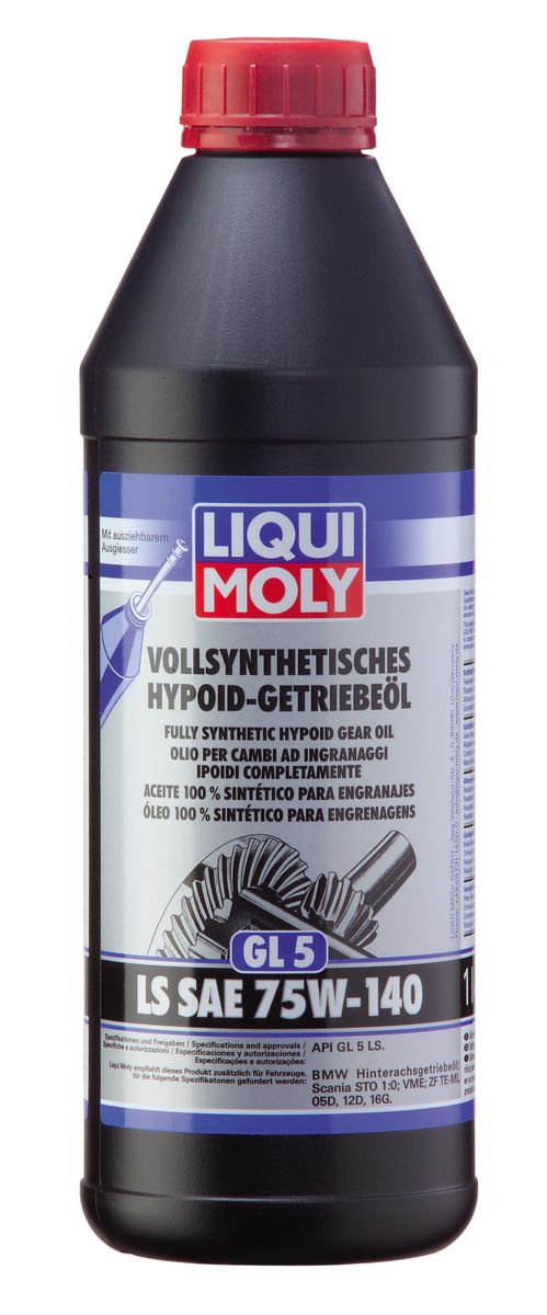 Масло трансмиссионное Liqui Moly Vollsynthetisches Hypoid-Getriebeoil LS, синтетическое, 75W-140, GL-5, 1 лS03301004 Масло трансмиссионное Liqui Moly Vollsynthetisches Hypoid-Getriebeoil LS, синтетическое, 75W-140, GL-5, 1 лS03301004Масло трансмиссионное Liqui Moly Vollsynthetisches Hypoid-Getriebeoil LS отвечает требованиям ведущих производителей легковых и грузовых автомобилей, а также агрегатов для специальной внедорожной техники: BMW, Ford, Scania, ZF. Полностью синтетическое гипоидное трансмиссионное масло с LS-присадками для ведущих мостов с самоблокируемым дифференциалом и без него. Способно выдерживать очень высокие нагрузки, обеспечивает отличную работу дифференциала в широких интервалах температур окружающего воздуха и максимальную защиту от износа. В масле Vollsynthetisches Hypoid-Getriebeoil GL-5 LS 75W-140 используются только высококачественные синтетические базовые компоненты, отличающиеся отличной стойкостью к старению и превосходной стабильностью в широчайшем диапазоне температур. Масло содержит специальный пакет присадок, обеспечивающий надежное функционирование самоблокирующихся дифференциалов и высочайший уровень защиты гипоидных передач от износа. Особенности: - Обеспечивает отличную работу дифференциала в широких интервалах температур окружающего воздуха- Предотвращает возникновение эффекта Stick-Slip- Способно выдерживать очень высокие нагрузки- Гарантирует оптимальные вязкостно-температурные характеристики на протяжении всего времени работыДопуск: -API: GL-5