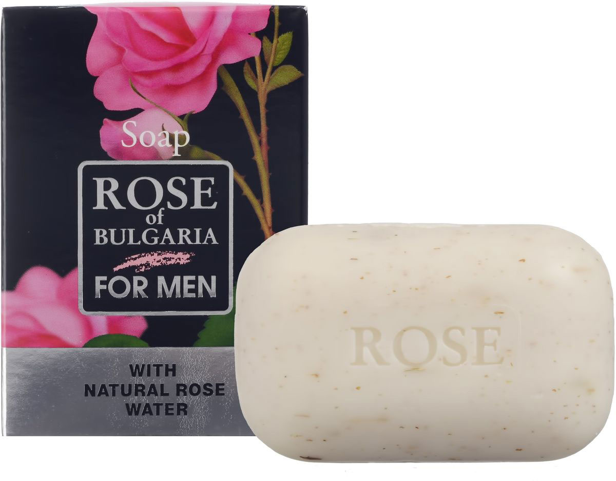 Rose of Bulgaria for men Мыло, 100 г65105161 Rose of Bulgaria for men Мыло, 100 г65105161Косметическое мыло люкс для мужчин. Деликатно очищает в глубине кожу, сохраняет ее влагу, делает мягкой, эластической и гладкой. Отличное сочетание деликатного моющего эффекта и типичного мужского долгостойкого аромата. Натуральная розовая вода, которая включена в состав, невероятно богата активными веществами, которые стимулируют регенерацию и усиливают защитные функции кожи. Содержит нежные эксфолирующие пшеничные частицы и сухие цветки лаванды.