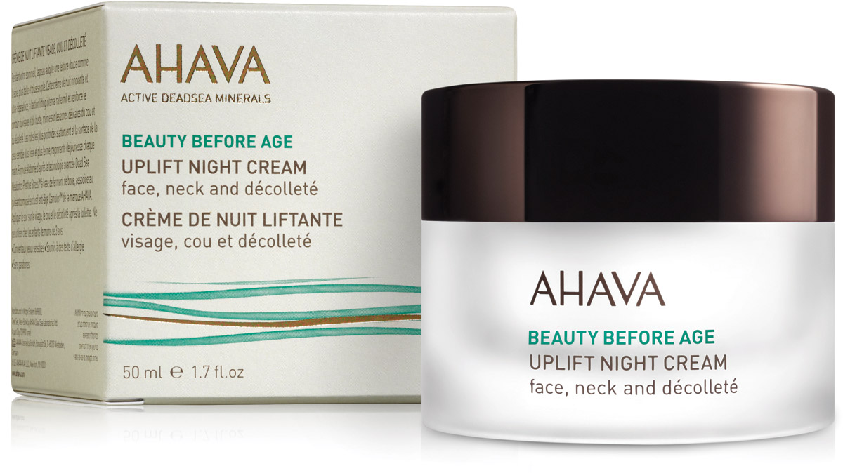 Ahava Beauty Before Age Ночной крем для подтяжки кожи лица, шеи и зоны декольте 50 мл83815065 Ahava Beauty Before Age Ночной крем для подтяжки кожи лица, шеи и зоны декольте 50 мл83815065Тающий насыщенный крем обеспечивает глубокое ночное восстановление и питание, повышающие устойчивость кожи, делает кожу гладкой. Снижает провисание кожи, восстанавливает контур лица, в том числе и нежную кожу шее и декольте. Кожа становится более плотной