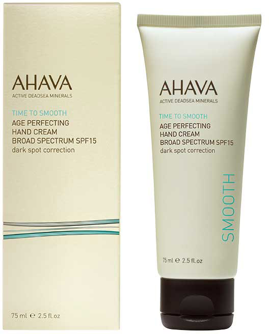 Ahava Time To Smooth Противовозрастной крем для рук с защитой широкого спектра spf15 75 мл83615065 Ahava Time To Smooth Противовозрастной крем для рук с защитой широкого спектра spf15 75 мл83615065Инновационный крем с легкой текстурой обладает многочисленными преимуществами. Помогает устранить видимые признаки старения, вызванные солнечным излучением и внешними агрессорами.
