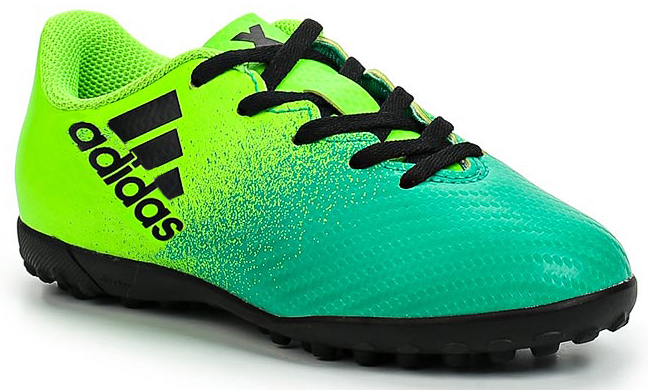 Бутсы для мальчика Adidas X 16.4 TF J, цвет: зеленый, светло-зеленый, черный. Размер 30 (29)RUC-01 Бутсы для мальчика Adidas X 16.4 TF J, цвет: зеленый, светло-зеленый, черный. Размер 30 (29)RUC-01Бутсы для мальчика Adidas X 16.4 TF J созданы для игры на искусственных поверхностях. Верх выполнен из текстиля с полимерным покрытием. Классическая шнуровка гарантирует удобство и надежно фиксирует модель на стопе. Стелька, выполненная из мягкого текстиля, обеспечивает комфорт и отличную амортизацию. Подошва с шипами гарантирует отличное сцепление с любым покрытием. В таких бутсах ваш мальчик станет победителем!