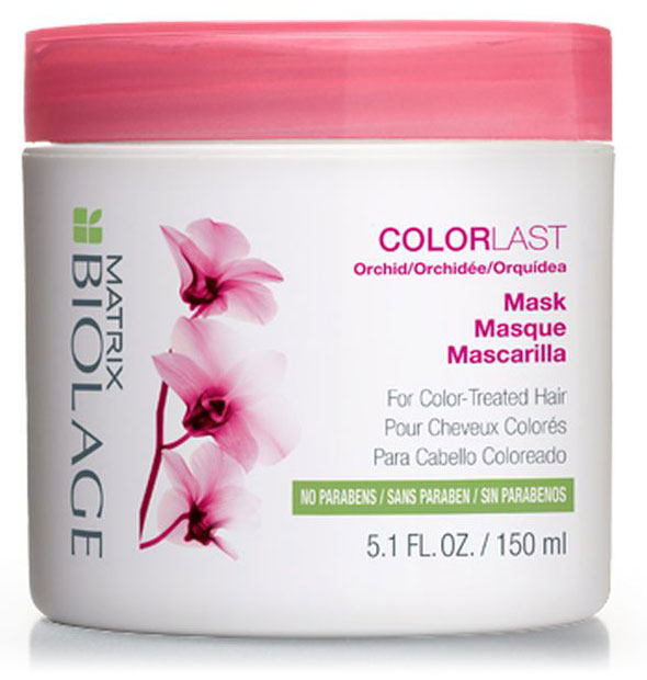 Matrix Biolage Colorlast Маска 150 млFS-00897 Matrix Biolage Colorlast Маска 150 млFS-00897Для сохранения яркого цвета окрашенным волосам нужно интенсивное увлажнение. МаскаBiolage COLORLAST™ (КолорЛаст) помогает сохранить глубину и яркость оттенка окрашенных волос, придавая им здоровый, сияющий вид. Волосы сохраняют насыщенный цвет до 9 недель* после окрашивания. Формула без парабенов.- Питает, обволакивая каждый волос на 360°- Придаёт волосам блеск и шелковистость- Формула без парабенов и силиконов создана специально для окрашенных волос.*При использовании системы из Колорласт шампуня и кондиционера по сравнению с шампунем без кондиционирующих свойств.