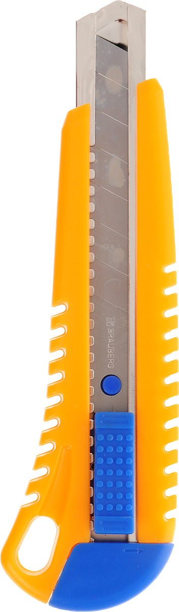 Brauberg Нож канцелярский цвет желтый 18 ммFS-54103 Brauberg Нож канцелярский цвет желтый 18 ммFS-54103Универсальный канцелярский нож Brauberg с автоматической фиксацией положения лезвия AUTO-LOCK предназначен для работы с бумагой, плотным картоном, пленкой и другими материалами.Корпус ножа выполнен из пластика с металлическими направляющими, исключающими перекос и выпадение лезвия в процессе интенсивного использования. Многосекционное лезвие изготовлено из высококачественной стали.