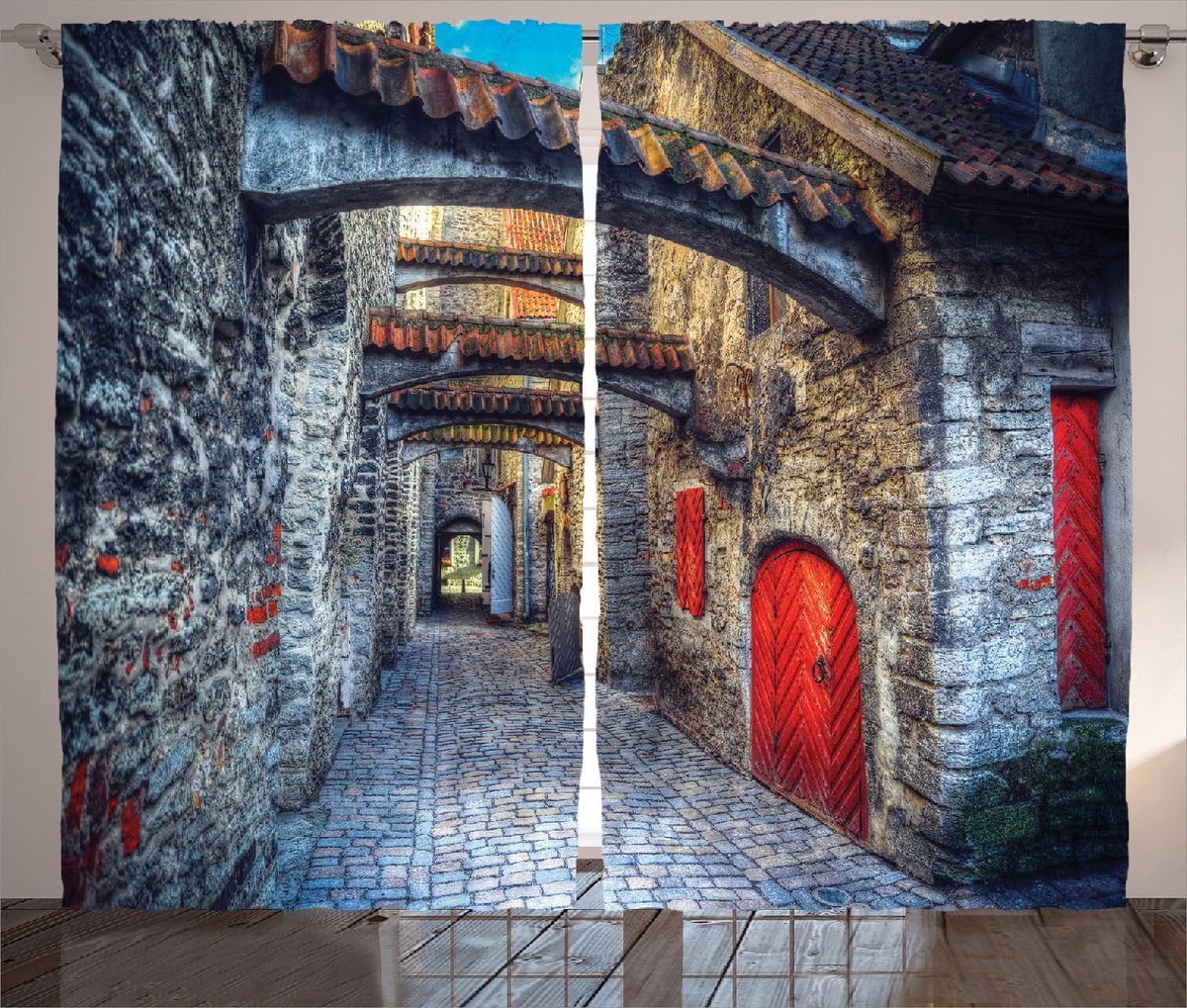 Комплект фотоштор Magic Lady Красные двери, на ленте, высота 265 см. шсг_15390шсг_8922 Комплект фотоштор Magic Lady Красные двери, на ленте, высота 265 см. шсг_15390шсг_8922Компания Сэмболь изготавливает шторы из высококачественного сатена (полиэстер 100%). При изготовлении используются специальные гипоаллергенные чернила для прямой печати по ткани, безопасные для человека и животных. Экологичность продукции Magic lady и безопасность для окружающей среды подтверждены сертификатом Oeko-Tex Standard 100. Крепление: крючки для крепления на шторной ленте (50 шт). Возможно крепление на трубу. Внимание! При нанесении сублимационной печати на ткань технологическим методом при температуре 240°С, возможно отклонение полученных размеров (указанных на этикетке и сайте) от стандартных на + - 3-5 см. Производитель старается максимально точно передать цвета изделия на фотографиях, однако искажения неизбежны и фактический цвет изделия может отличаться от воспринимаемого по фото. Обратите внимание! Шторы изготовлены из полиэстра сатенового переплетения, а не из сатина (хлопок). Размер одного полотна шторы: 145х265 см. В комплекте 2 полотна шторы и 50 крючков.