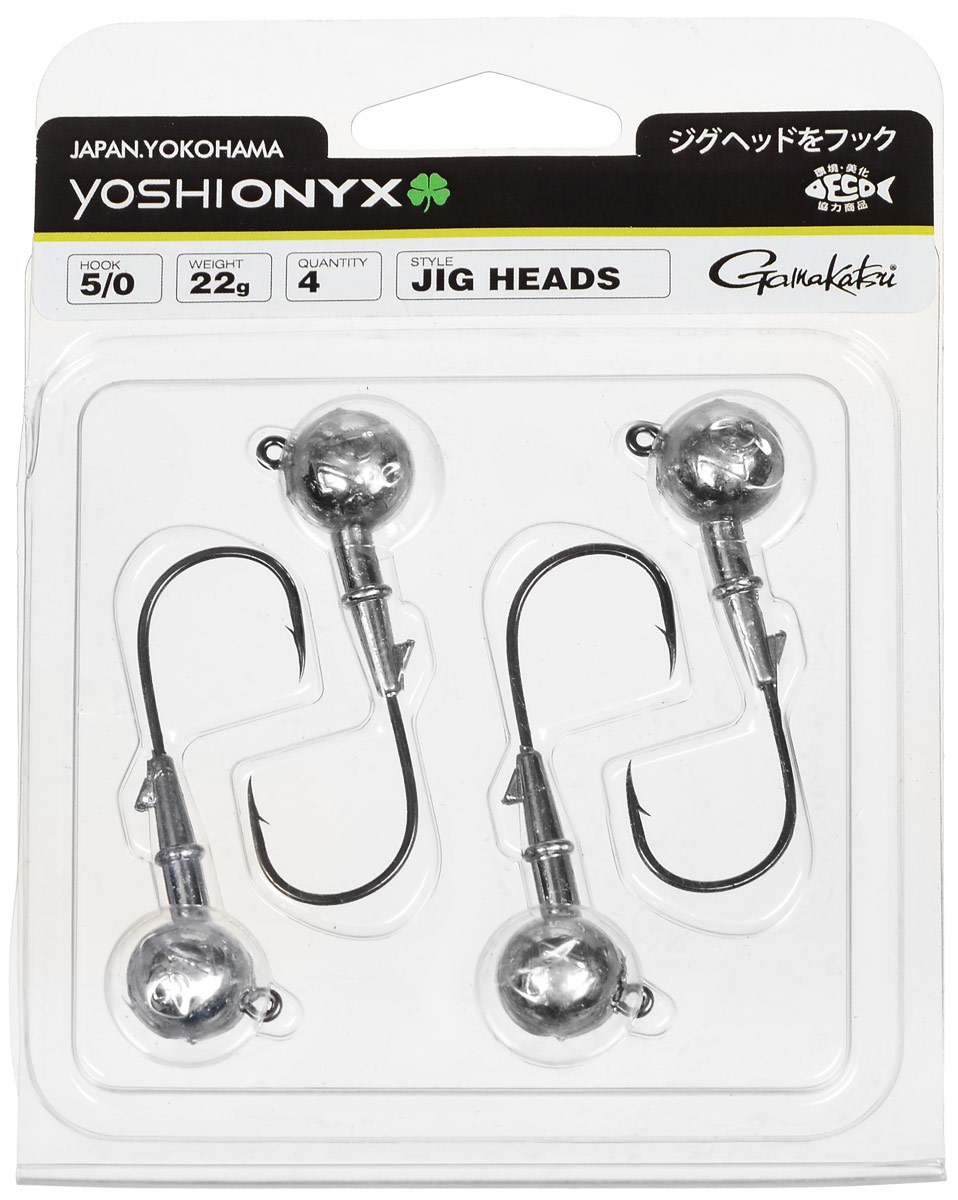 Джиг-головка Yoshi Onyx, крючок Gamakatsu 5/0, 22 г, 4 шт010-01199-23 Джиг-головка Yoshi Onyx, крючок Gamakatsu 5/0, 22 г, 4 шт010-01199-23Джиг-головки Yoshi Onyx предназначены в первую очередь для донной спиннинговой ловли - джиг спиннинга. Джиг головками оснащаются всевозможные мягкие приманки: виброхвосты, твистеры, силиконовые рачки и черви. Возможно их применение и с естественными насадками, к примеру, при ловле судака бортовой удочкой на мертвую рыбку или кусочки рыбы. Джиг-головка оснащена крючком Gamakatsu. Такой крючок прекрасно пробивает жесткую пасть крупного судака, щуки и сома.Вес: 22 г.Количество: 4 шт.Крючок: Gamakatsu 5/0.