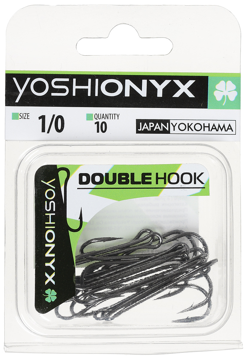 Крючок двойной Yoshi Onyx Double Hook, №1/0, 10 шт. BN10936 Крючок двойной Yoshi Onyx Double Hook, №1/0, 10 шт. BN10936Двойные крючки Yoshi Onyx Double Hook с нормальной длиной цевья достаточно универсальные и могут использоваться в самых разнообразных видах рыбной ловли. Острая лазерная заточка и сверхпрочная закаленная сталь предотвратит разгибание или обламывание крючка и сход рыбы.Размер крючка: 1/0.