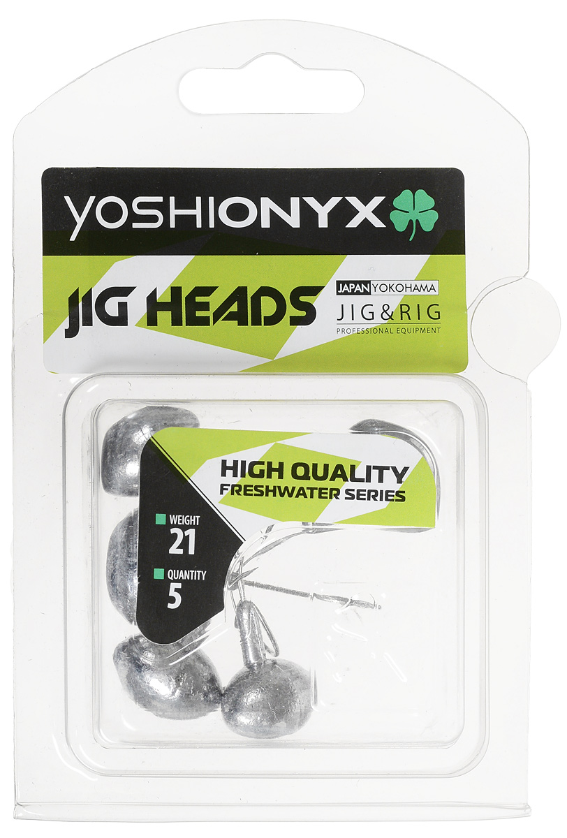Джиг-головка Yoshi Onyx JIG Bros. Футбольный мяч, крючок Gamakatsu, 21 г, 5 шт96523 Джиг-головка Yoshi Onyx JIG Bros. Футбольный мяч, крючок Gamakatsu, 21 г, 5 шт96523Джиг-головки Yoshi Onyx JIG Bros. Футбольный мяч предназначены в первую очередь для донной спиннинговой ловли - джиг спиннинга. Джиг-головками оснащаются всевозможные мягкие приманки: виброхвосты, твистеры, силиконовые рачки и черви. Они меньше зацепляются по сравнению джиг-головками формы шар и оснащены крючком Gamakatsu.Вес: 21 г.Количество: 5 шт.