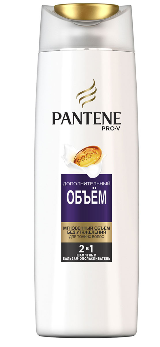 Pantene Pro-V Шампунь 2в1 Дополнительный объем, для тонких волос, 400 млFS-00897 Pantene Pro-V Шампунь 2в1 Дополнительный объем, для тонких волос, 400 млFS-00897Шампунь и бальзам-ополаскиватель Pantene Pro-V 2в1 Дополнительный объем - это коллекция легких средств включает активные вещества, укрепляющие волосы на микроуровне, придавая им объем и здоровый вид. Для наилучших результатов используйте с бальзамом-ополаскивателем и средствами для ухода за волосами Pantene Pro-V Дополнительный объем.