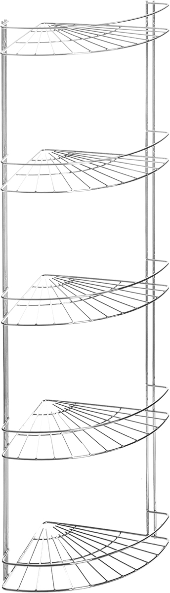 Полка для ванной комнаты Vanstore Slim, 5-ярусная, угловая, подвесная, высота 85 см391602 Полка для ванной комнаты Vanstore Slim, 5-ярусная, угловая, подвесная, высота 85 см391602Угловая подвесная полка Vanstore Slim, выполненная из стали, сэкономит место в ванной комнате. Полка подвешивается с помощью саморезов (входят в комплект). Изделие имеет 5 полок для хранения различных средств гигиены, которые всегда будут под рукой.Благодаря компактным размерам, полка впишется в интерьер вашего дома, а также позволит удобно и практично хранить предметы домашнего обихода.Общий размер полки: 18 х 18 х 85 см.