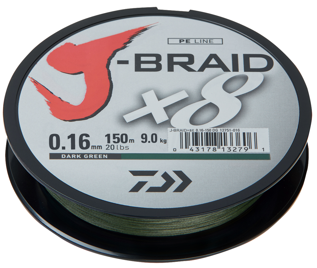 Шнур плетеный Daiwa J-Braid X8, цвет: зеленый, 150 м, 0,16 мм61101 Шнур плетеный Daiwa J-Braid X8, цвет: зеленый, 150 м, 0,16 мм61101J-Braid от DAIWA - исключительный шнур с плетением в 8 нитей. Он полностью удовлетворяетвсем требованиям, предъявляемым высококачественным плетеным шнурам. Неважно,собрались ли вы ловить крупных морских хищников, как палтус, треска или сайда, или окуня исудака, с вашим новым J-Braid вы всегда контролируете рыбу.J-Braid предлагает соответствующий диаметр для любых техник ловли: море, река или озеро- невероятно прочный и надежный. J-Braid скользит через кольца, обеспечивая дальний иточный заброс даже самых легких приманок.Идеален для спиннинговых и бейткастинговых катушек!Невероятное соотношение цены и качества!