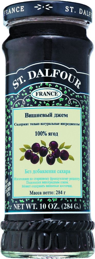 St.Dalfour Джем Вишня, 284 г0120710 St.Dalfour Джем Вишня, 284 г0120710Без сахара. Изготовлен по старинным французским рецептам. Не содержит консервантов, искусственных ароматизаторов и красителей. Содержит только натуральные ингредиенты.