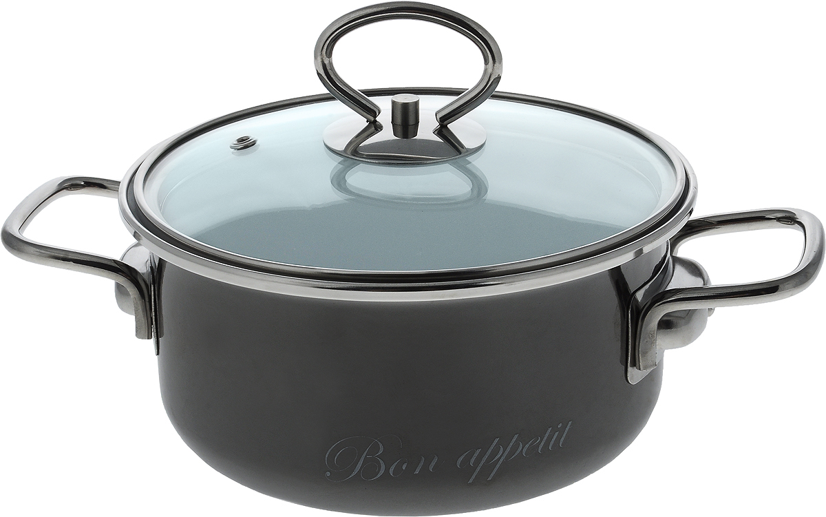 Кастрюля эмалированная Vitross Bon Appetit с крышкой, 1,5 л94672 Кастрюля эмалированная Vitross Bon Appetit с крышкой, 1,5 л94672Кастрюля Vitross Bon Appetit выполнена из высококачественной стали с эмалированным покрытием. Стеклоэмаль инертна и устойчива к пищевым кислотам, не вступает во взаимодействие с продуктами и не искажает их вкусовые качества. Эмалевое покрытие, являясь стекольной массой, не вызывает аллергию и надежно защищает пищу от контакта с металлом. Кроме того, такое покрытие долговечно, оно устойчиво к механическому воздействию, не царапается и не сходит, а стальная основа практически не подвержена механической деформации, благодаря чему срок эксплуатации увеличивается. Кастрюля оснащена стеклянной крышкой, а также удобными ручками. Подходит для всех типов плит, включая индукционные. Можно мыть в посудомоечной машине. Ширина кастрюли (с учетом ручек): 26 см.Диаметр кастрюли (по верхнему краю): 18 см.Высота (без учета крышки): 8,5 см.Диаметр основания: 13,5 см.