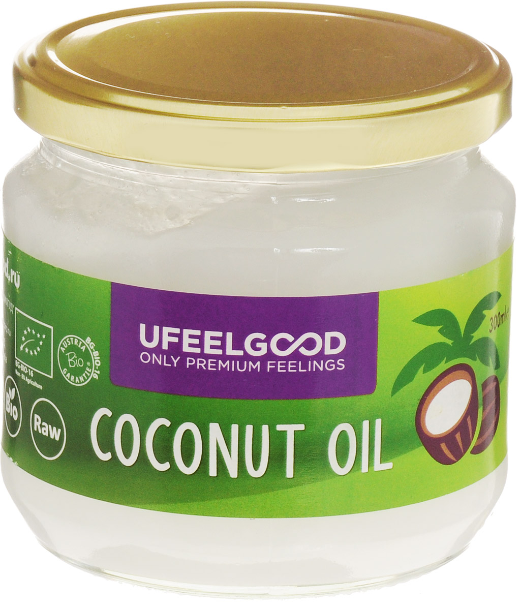 UFEELGOOD Coconut Oil кокосовое масло органическое, 300 млCLEXGTM500 UFEELGOOD Coconut Oil кокосовое масло органическое, 300 млCLEXGTM500Кокосовое масло идеально подходит для приготовления пищи, так как его молекулы достаточно стабильны, чтобы выдерживать нагрев, не окисляясь.Также масло можно использовать для наружного применения: массаж с ароматерапией, различные маски насыщают, увлажняют и охлаждают кожу, оказывая противовоспалительное действие. Применение кокосового масла уменьшает симптомы кожных заболеваний, поддерживает естественный биохимический баланс кожи, помогает устранить сухость и шелушение, препятствует образованию морщин, дряблости кожи и пигментных пятен.