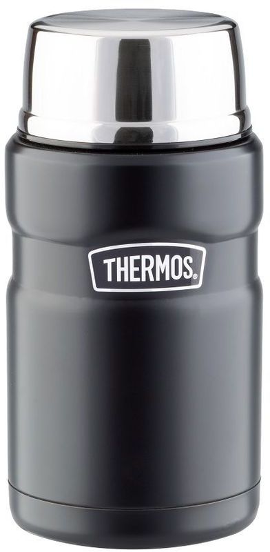 Термос для еды Thermos, цвет: черный матовый, 0,71 л. SK3020918093 Термос для еды Thermos, цвет: черный матовый, 0,71 л. SK3020918093Термос из нержавеющей стали SK3000 лучший вариант для автопутешествий, походов на пикник, на рыбалку или охоту.Широкое горло, полноразмерная крышка-чашка и металлическая складная ложка, позволяют использовать термос для первых и вторых блюд. Небьющиеся стенки термоса из нержавеющей пружинной стали способны противостоять внешним повреждениям и вмятинам. Термос очень легкий и компактный, удобен в транспортировке и хранении.Объем: 710 мл.