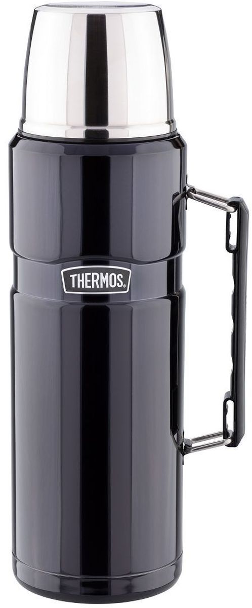 Термос Thermos, цвет: черный матовый, 1,2 л. SK 2010VT-1520(SR) Термос Thermos, цвет: черный матовый, 1,2 л. SK 2010VT-1520(SR)Стиль, заданный самим названием серии King, подчеркивается благородством цветовых решений, используемых в этой модельной линии. Модель выделяется складной ручкой, созданной для удобного размещения в багаже и полноразмерной чашкой, выполненной из нержавеющей стали. Термос оснащен герметичной поворотной пробкой, позволяющий выливать жидкость, не отвинчивая пробку полностью.Объем: 1,2 л..