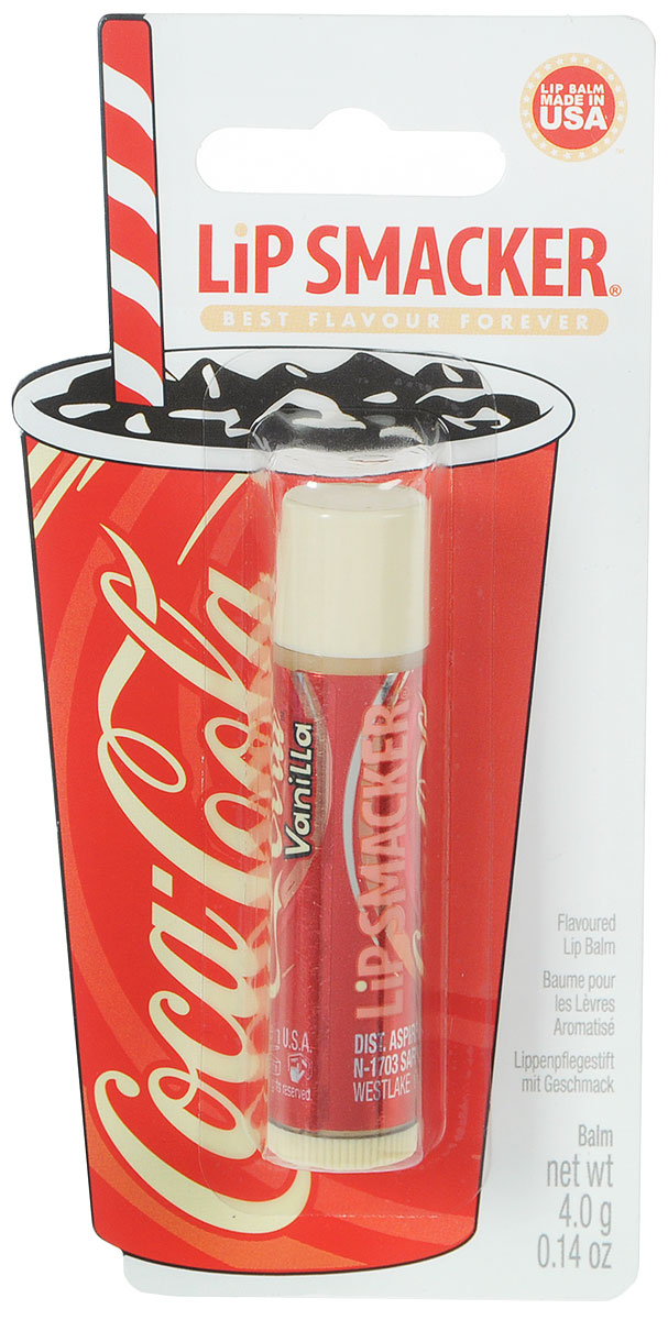 Lip Smacker Бальзам для губ Coca Cola, ванильный72523WD Lip Smacker Бальзам для губ Coca Cola, ванильный72523WDLip Smacker – это оригинальные блески и бальзамы для губ с самыми разнообразными ароматами. Прекрасно смягчают и увлажняют губы, придавая им сияние.