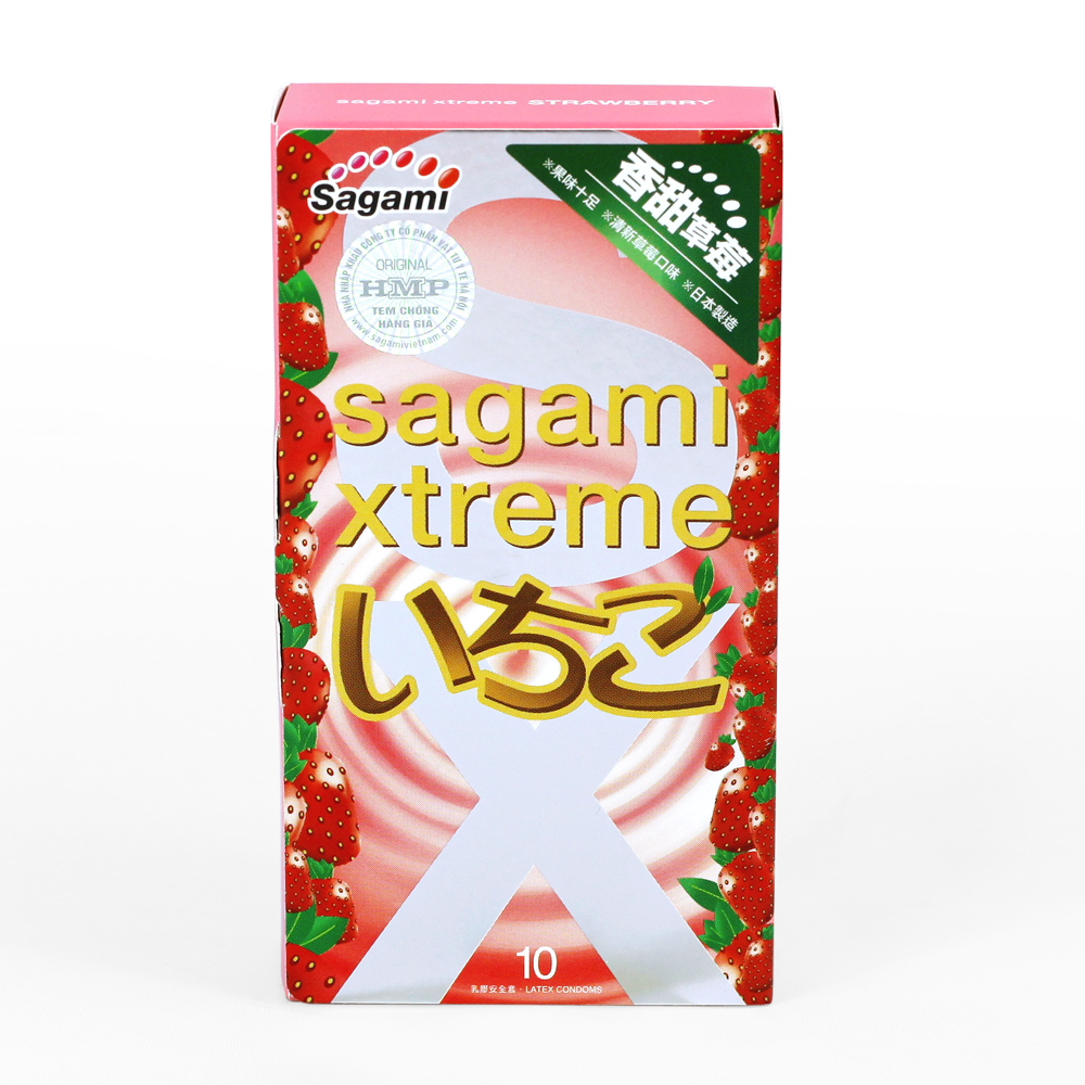 Sagami Xtreme Strawberry 10шт. Презервативы со вкусом клубники, латекс 0,04 мм68969/1 Sagami Xtreme Strawberry 10шт. Презервативы со вкусом клубники, латекс 0,04 мм68969/1Упаковка 10 ультратонких (0,04мм) презервативов из натурального латекса с дополнительной смазкой и земляничным ароматом. Восхитительный освежающий земляничный аромат создает совершенно новую чувственную атмосферу и дает Вам более интенсивное удовольствие, вызванное гладкими шелковистыми ощущениями. 33mm диаметр;104mm окружность;52±2mm ширина190±10mm длинаПрозрачныеСиликоновая смазка с ароматом земляники.