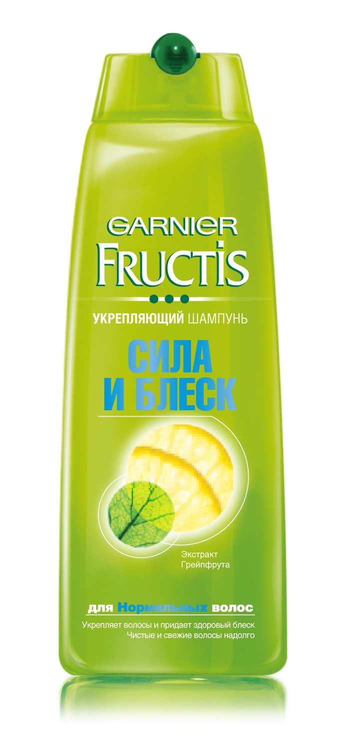 Garnier Fructis Шампунь для волос, Фруктис, Сила и Блеск, укрепляющий, для нормальных волос, 250 мл с Экстрактом ГрейпфрутаMP59.4D Garnier Fructis Шампунь для волос, Фруктис, Сила и Блеск, укрепляющий, для нормальных волос, 250 мл с Экстрактом ГрейпфрутаMP59.4DФормула с экстрактом грейпфрута укрепляет волосы изнутри от самых корней для здорового блеска волос. Ощущение свежести надолго. Облегчает расчесывание. Секрет формулы: Витамины В3+В6 наполняют волосы энергией от корней. Измерено и доказано: волосы более сильные, более блестящие. Укрепляет волосы и придает здоровый блеск.