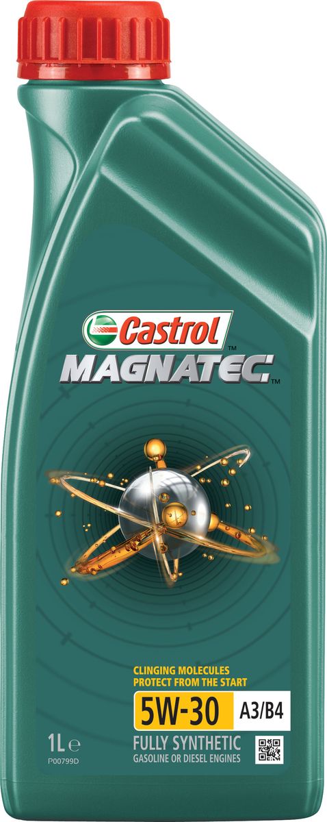 Масло моторное Castrol Magnatec, синтетическое, класс вязкости 5W-30, A3/B4, 1 л2706 (ПО) Масло моторное Castrol Magnatec, синтетическое, класс вязкости 5W-30, A3/B4, 1 л2706 (ПО)До 75% износа двигателя происходит во время его пуска и прогрева.Когда двигатель выключен, обычное масло стекает в поддон картера, оставляя важнейшие детали двигателя незащищенными. Молекулы Castrol Magnatec подобно магниту притягиваются к деталям двигателя и образуют сверхпрочную масляную пленку, обеспечивающую дополнительную защиту двигателя в период пуска, когда риск возникновения износа существенно возрастает.Моторное масло Castrol Magnatec подходит для применения в бензиновых двигателях, в которых производитель рекомендует использовать смазочные материалы,соответствующие классу вязкости SAE 5W-30 и спецификациям API SL/CF, ACEA A3/B3 или A3/B4. Castrol Magnatec одобрено к использованию большинством автопроизводителей.Молекулы Castrol Magnatec:- в сочетании с синтетической технологией обеспечивают повышенную защиту при высоко- и низкотемпературных режимах работы двигателя;- обеспечивают постоянную защиту в любых условиях эксплуатации, при различных стилях вождения и в широком диапазоне температур.Castrol Magnatec проявляет отличные эксплуатационные характеристики вэкстремальных условиях холодного пуска по сравнению с более высокими классами вязкости. Castrol Magnatec специально разработано и протестировано с учетом особенностей российских условий эксплуатации. Обеспечивает комплексную защиту двигателя даже при самых тяжелых дорожных условиях: эксплуатация при низкой температуре, использование российского топлива и движение в городских пробках.Спецификации:ACEA A3/B3, A3/B4,API SL/CF,BMW Longlife-01,MB-Approval 229.3,Renault RN 0700 / RN 0710.Товар сертифицирован.