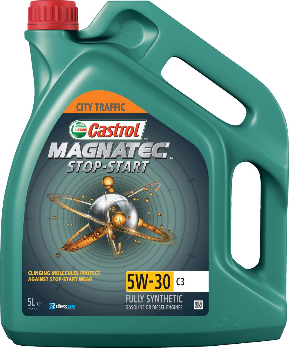 Масло моторное Castrol Magnatec Stop-Start, синтетическое, класс вязкости 5W-30, C3, 5 лS03301004 Масло моторное Castrol Magnatec Stop-Start, синтетическое, класс вязкости 5W-30, C3, 5 лS03301004Движение в городах становится все более интенсивным. Современный автомобиль производит в среднем около 18000 разгонов и торможений в год. В пробках двигатель долго работает в наиболее неблагоприятном режиме, на холостом ходу, а это приводит к повышенному износу. По результатам последнего отраслевого теста, новое моторное масло Castrol Magnatec Stop-Start значительно снижает износ при работе в режиме стоп-старт. Castrol Magnatec Stop-Start специально разработано для дополнительной защиты двигателя от повышенного износа при движении в городе. Молекулы Castrol Magnatec притягиваются к деталям двигателя и формируют самовосстанавливающийся слой для защиты на всех этапах работы двигателя в режиме стоп-старт.Castrol Magnatec Stop-Start защищает двигатель от износа с первой секунды пуска и на всем протяжении пути.Моторное масло Castrol Magnatec Stop-Start подходит для применения в бензиновых и дизельных двигателях автомобилей, в которых производитель рекомендует использовать смазочные материалы, соответствующие классу вязкости SAE 5W-30 и спецификациям ACEA С3, API SN/CF или более ранним. Castrol Magnatec Stop-Start одобрено к использованию ведущими автопроизводителями.Castrol Magnatec Stop-Start содержит уникальные молекулы, которые:- удерживаются на деталях двигателя, когда обычное масло стекает в поддон картера;- формируют самовосстанавливающийся слой для защиты на всех этапах работы двигателяв режиме стоп-старт;- снижают износ во время эксплуатации автомобиля с частыми остановками (стоп-старт), что подтверждено отраслевым тестом.Спецификации.ACEA C3,API SN/CF,BMW Longlife-04,MB-Approval 229.31,Volkswagen 502 00 / 505 00.Товар сертифицирован.
