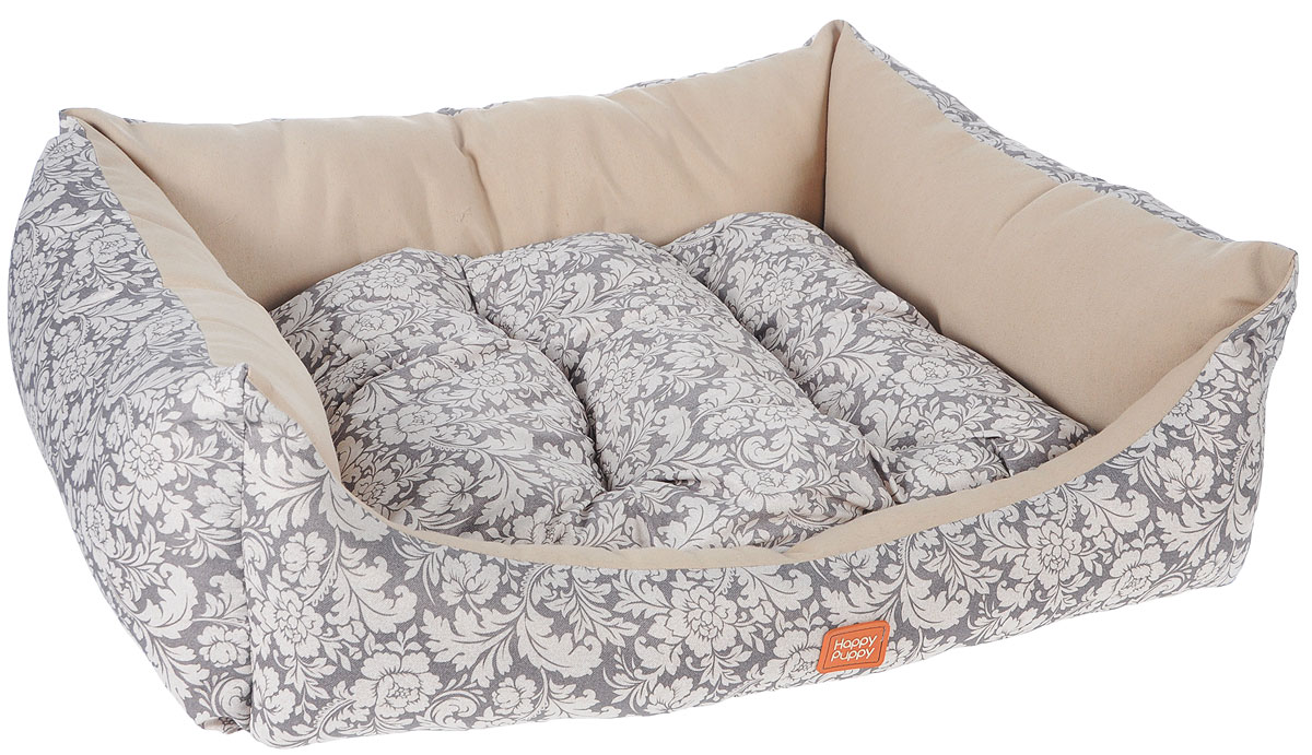 Лежак для собак Happy Puppy Ампир-3, цвет: бежевый, 57 x 44 x 15 см0120710 Лежак для собак Happy Puppy Ампир-3, цвет: бежевый, 57 x 44 x 15 см0120710Мягкий лежак Happy Puppy Ампир-3 обязательно понравится вашему питомцу. Он выполнен из высококачественного хлопка и полиэстера с водоотталкивающей пропиткой, а наполнитель - из мягкого холлофайбера. Такой материал не теряет своей формы долгое время.Лежак оснащен мягкой съемной подстилкой. Высокие бортики обеспечат вашему любимцу уют. За изделием легко ухаживать, его можно стирать вручную. Мягкий лежак станет излюбленным местом вашего питомца, подарит ему спокойный икомфортный сон, а также убережет вашу мебель от шерсти. Размер: 57 x 44 x 15 см.