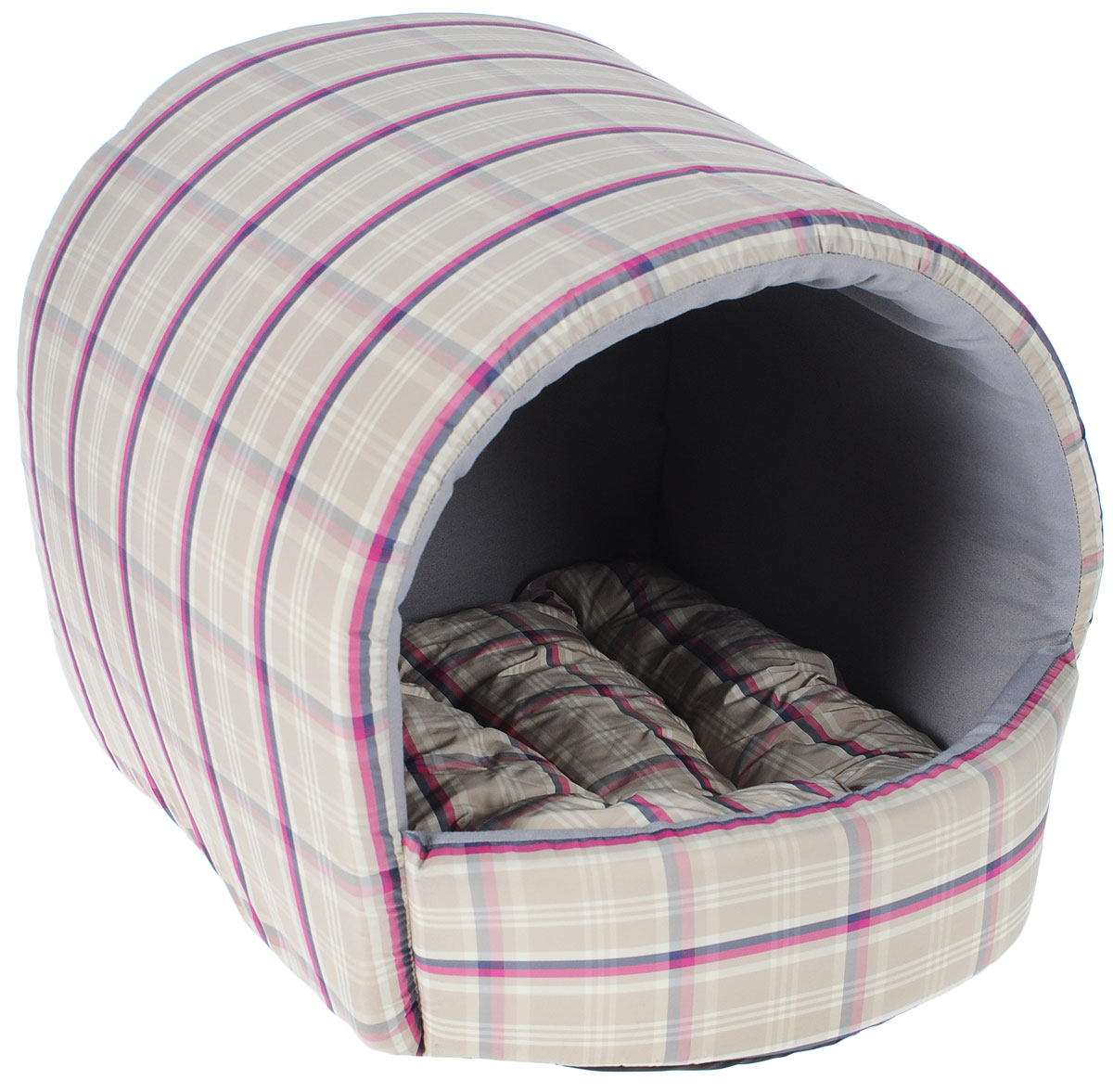 Домик для собак Happy Puppy Комфорт, 37 x 37 x 40 см101246 Домик для собак Happy Puppy Комфорт, 37 x 37 x 40 см101246Домик для собак Happy Puppy Комфорт обязательно понравится вашему питомцу. Он предназначен для собак мелких пород и изготовлен из полиэстера с водоотталкивающей пропиткой, внутри -мягкий наполнитель из мебельного поролона.Стежка надежно удерживает наполнитель внутри и не позволяет ему скатываться. Домик очень удобный и уютный, он оснащен мягкой съемной подстилкой с наполнителем из холлофайбера. Ваш любимец сразу же захочет забраться внутрь, там он сможет отдохнуть и спрятаться. Компактные размеры позволят поместить домик, где угодно, а приятная цветовая гамма сделает егооригинальным дополнением к любому интерьеру. Размер подстилки: 37 х 37 х 40 см.Внутренняя высота домика (с учетом подстилки):27 см. Толщина стенки: 3 см.