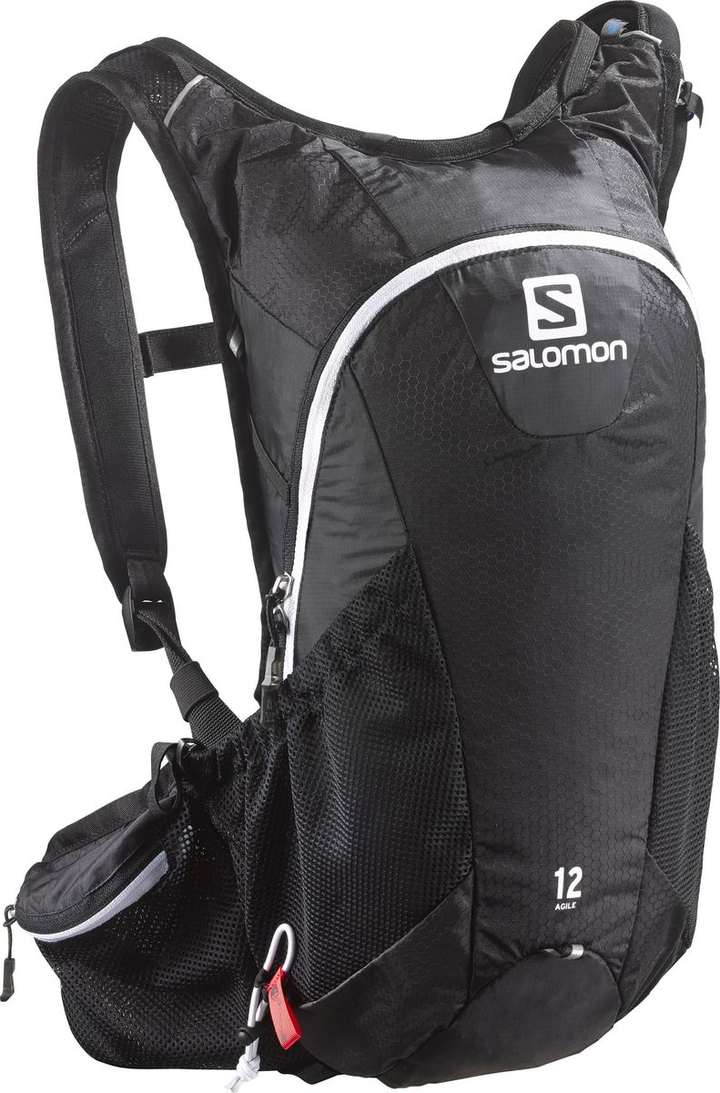 Рюкзак спортивный Salomon Agile 12 Set, цвет: черный. L37375100MABLSEH10001 Рюкзак спортивный Salomon Agile 12 Set, цвет: черный. L37375100MABLSEH10001Рюкзак Salomon Agile 12 Set выполнен из высококачественного полиамида. Рюкзак имеет одно вместительное отделение на застежке-молнии. Рюкзак оснащен мягкими удобными лямками, длина которых регулируется с помощью пряжек. На внешней стороне расположены два открытых кармана-сетки. Предназначенный в первую очередь для трейл-раннинга, этот легкий эластичный рюкзак объемом 12 литров очень удобен и отлично сбалансирован для забегов на средние и длинные дистанции. Подойдет также любителям горного велосипеда и других активных видов спорта.