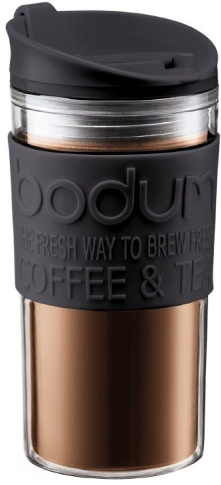 Термокружка Bodum Travel, цвет: черный, 350 млVT-1520(SR) Термокружка Bodum Travel, цвет: черный, 350 млVT-1520(SR)Термокружка Bodum Travel обязательно будет кстати в путешествии. Кружка выполнена из пластика и оснащена закручивающейся крышкой, в которой есть небольшой клапан с отверстием для питья. Это исключает выплескивание жидкости и позволяет использовать кружку даже во время поездок в автомобиле.Такая кружка будет незаменима на пикнике, в офисе, в автомобильной поездке.