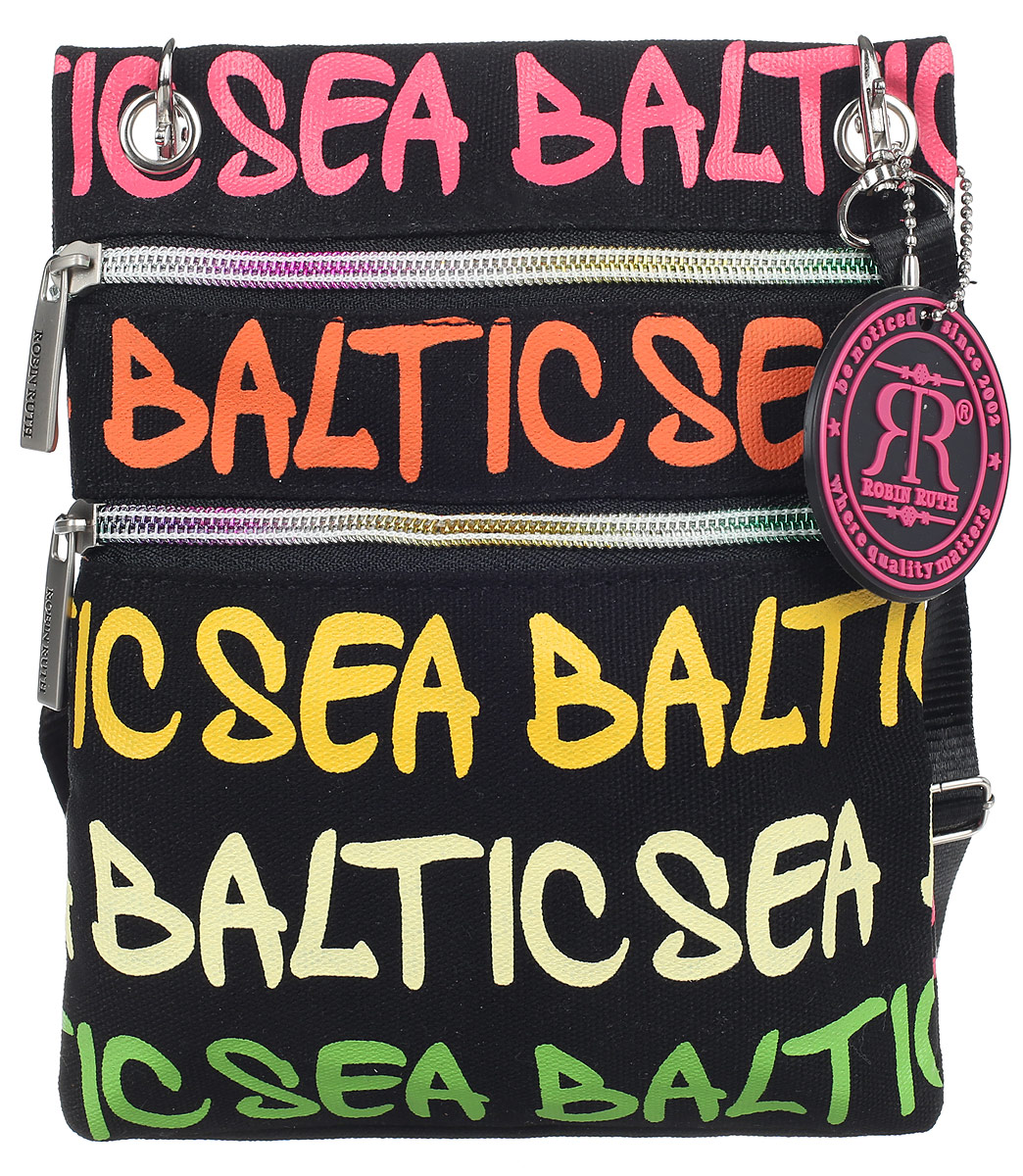 Сумка для документов женская Robin Ruth Baltic Sea, цвет: черный, мультиколор. BG2645-B747998-101 Сумка для документов женская Robin Ruth Baltic Sea, цвет: черный, мультиколор. BG2645-B747998-101Стильная яркая сумка для документов Robin Ruth Baltic Sea выполнена из текстиля с надписями. Сумка незаменима для хранения документов и других необходимых мелочей, как в поездках, так и в повседневных буднях. Модель оснащена одним отделением на застежке-молнии. На внешней стороне расположен карман на застежке-молнии. Для удобства предусмотрена съемная лента-ремешок.