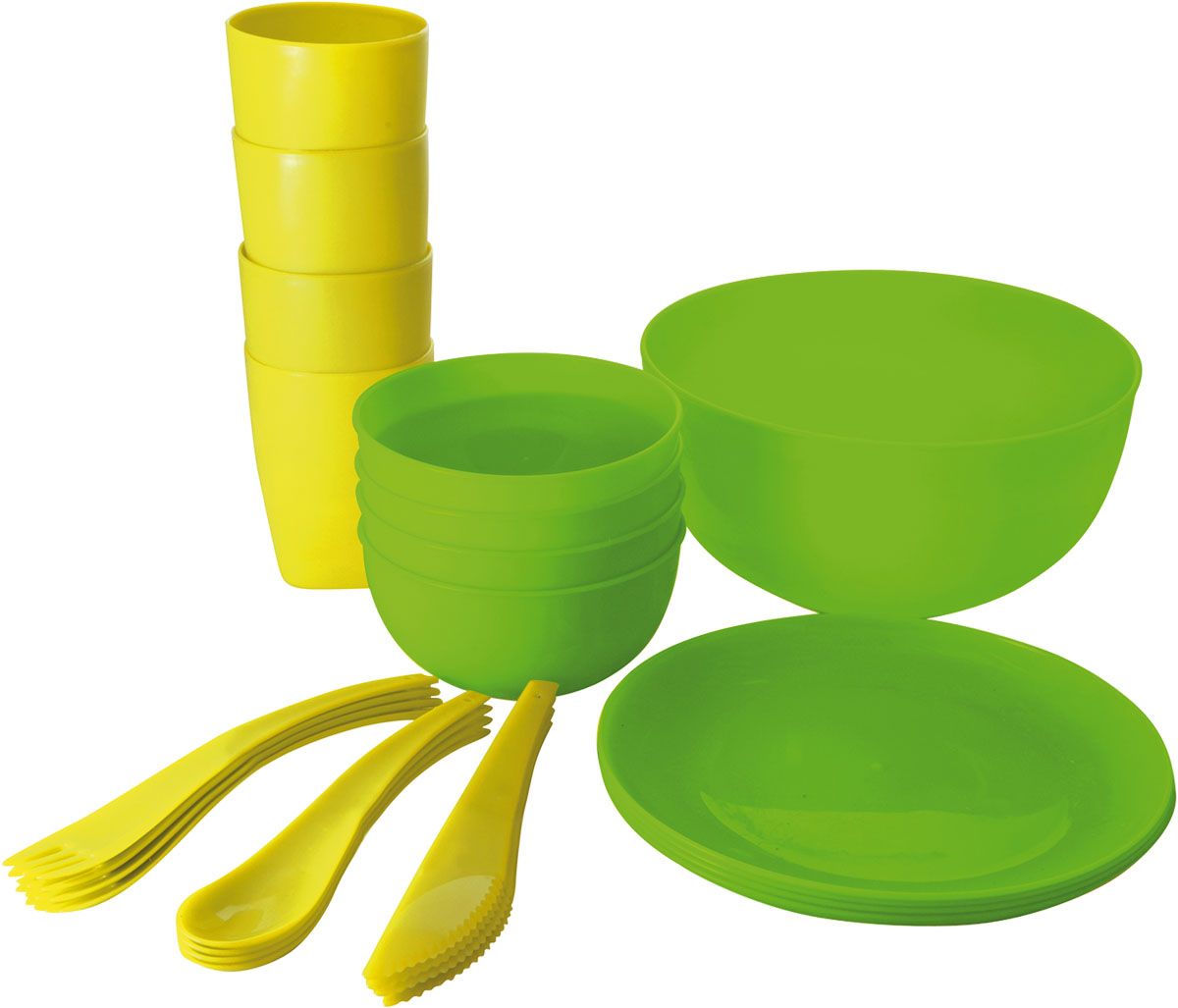 Набор для пикника и барбекю Plastic Centre, на 4 персоны54 009312 Набор для пикника и барбекю Plastic Centre, на 4 персоны54 009312Набор для пикника и барбекю на 4 персоны – это все, что нужно для организации загородной поездки. Легкую посуду удобно взять с собой. Яркие цвета и привлекательный дизайн создадут уютную атмосферу и дополнят радостные моменты на природе. Прочный пластик подходит для многократного использования. Комплектация: 1 большая миска, 4 маленькие миски, 4 тарелки, 4 стакана, столовые приборы.
