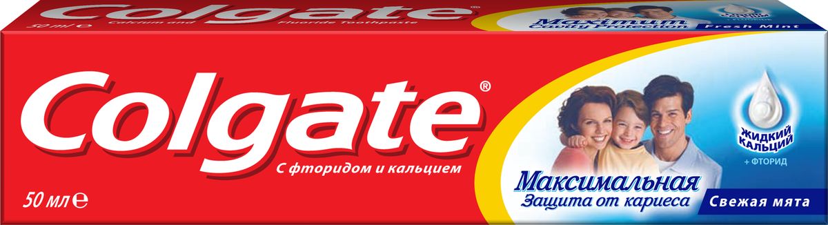Colgate Зубная паста Максимальная защита от кариеса Свежая мята 50 млMP59.4D Colgate Зубная паста Максимальная защита от кариеса Свежая мята 50 млMP59.4DУникальная формула с жидким кальцием и фтором защищает и укрепляет эмаль зубов со всех сторон, проникая даже в труднодоступные места полости рта.