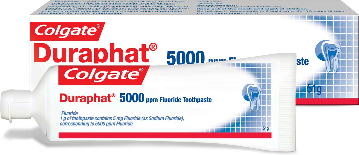 Colgate Зубная паста Duraphat 5000ppm 51млSatin Hair 7 BR730MN Colgate Зубная паста Duraphat 5000ppm 51млSatin Hair 7 BR730MNЗубная паста 51мл - 1шт В 3,6 раза более эффективно останавливает кариес на начальных стадиях по сравнению с обычной зубной пастой,оптимальный режим использования: 3 раза в день вместо обычной зубной пасты в течение, 3 месяцев. После этого рекомендуется повторный осмотр у стоматолога для определения необходимости дальнейшего использования
