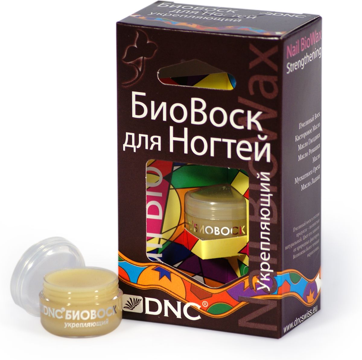 Биовоск для ногтей DNC, укрепляющий, 6 мл28032022 Биовоск для ногтей DNC, укрепляющий, 6 мл28032022Тщательно подобранная композиция комплексного действия из пчелиного воска и активных масел. Создает и поддерживает тонкую и естественную для кожи и ногтевой пластины защиту. Процесс укрепления и формирования здоровых ногтей и кутикул проходит значительно быстрее. Масла питают ногти, способствуют смягчению кутикул и заживлению ранок вокруг ногтей.
