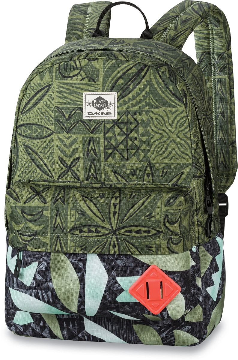 Рюкзак городской Dakine 365 Pack, цвет: темно-зеленый, мультиколор, 21 лBP-001 BK Рюкзак городской Dakine 365 Pack, цвет: темно-зеленый, мультиколор, 21 лBP-001 BKГородской рюкзак Dakine 365 Pack выполнен извысококачественного полиэстера, имеет вместительноеосновное отделение, в которое с легкостью помещаетсяпапка формата A4. В рюкзаке имеется встроенноеусиленное отделение для ноутбука и является отличнымвариантом для учебы и отдыха! Вместительный карманорганайзер с внутренним кармашком для телефона,фронтальный карман на молнии, два боковых кармана длянапитков или мелочей - максимальная функциональность.Идеально подходит для ежедневных прогулок иприключений.