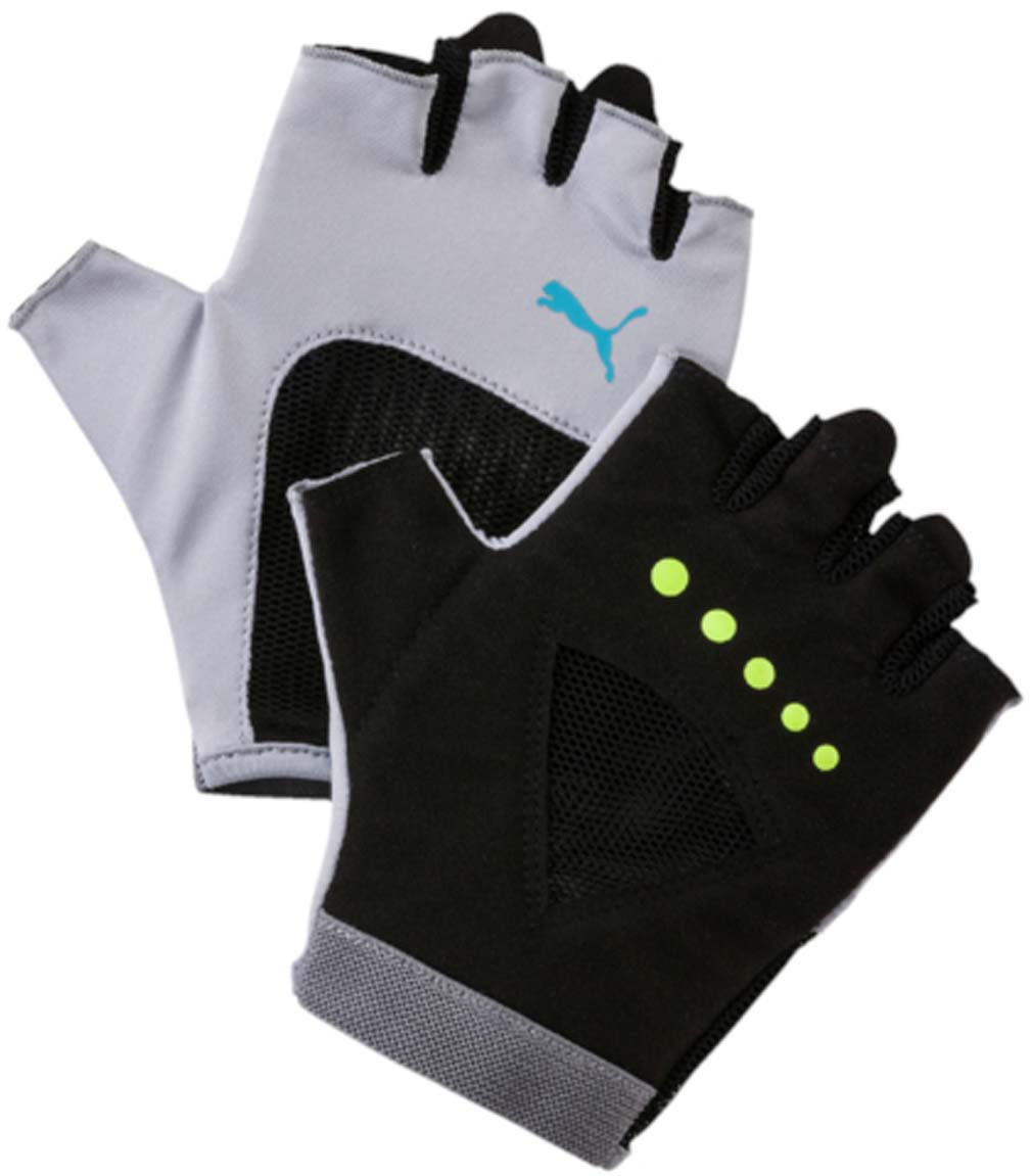 Перчатки для фитнеса женские Puma Gym Gloves, цвет: светло-серый. 04126505. Размер M (9)04126505 Перчатки для фитнеса женские Puma Gym Gloves, цвет: светло-серый. 04126505. Размер M (9)04126505Удобные и прочные перчатки из мягкой замши с набивкой на ладони и большом пальце. Эластичная сетчатая ткань на ладони обеспечивает хорошую посадку и вентиляцию. Силиконовый точечный принт улучшает сцепление. Цветной логотип Puma на тыльной стороне ладони.
