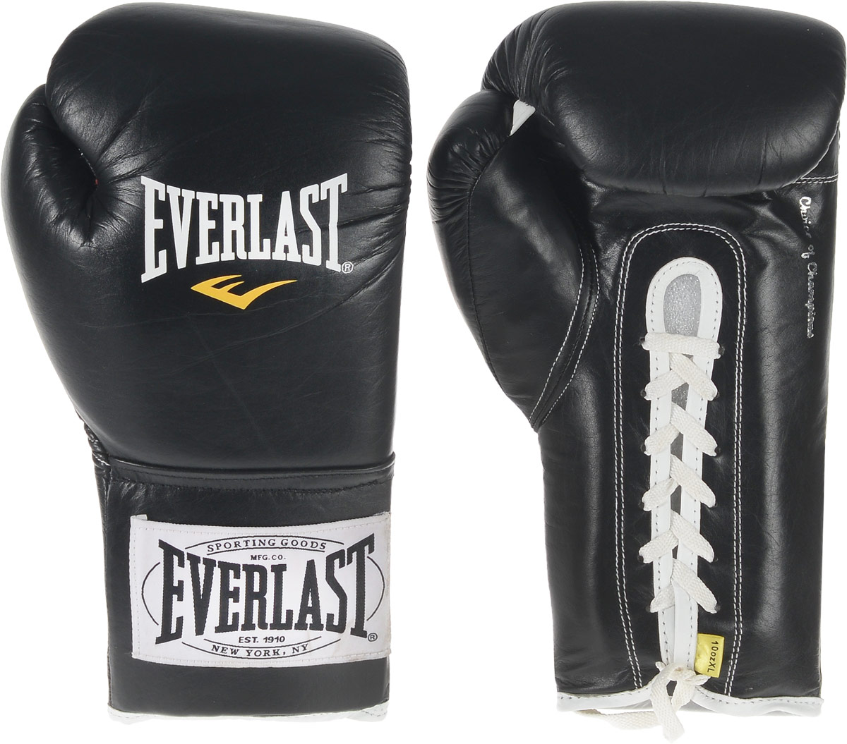 Перчатки боевые Everlast 1910 Fight, цвет: черный, белый. Вес 10 унций. 291001BGS-2039 Перчатки боевые Everlast 1910 Fight, цвет: черный, белый. Вес 10 унций. 291001BGS-2039Классическая модель перчаток Everlast 1910 Fight создана специально для поединков на профессиональном ринге с учетом всех регламентов и требований, предъявляемых к такой экипировке. Выполнены из натуральной кожи. Набивка из многослойного пенного наполнителя обеспечивает достаточно высокий уровень защиты рук спортсмена и снижает жесткость перчаток. Удобное положение руки в перчатке не требует усилий для сжатия кулака, что позволит вам наносить более жесткие удары при меньших энергозатратах. Данные перчатки прошли сертификацию и получили одобрение к использованию от всех американских и Международных боксерских организаций и федераций включая WBC, IBO, WBA, WBO и IBF.