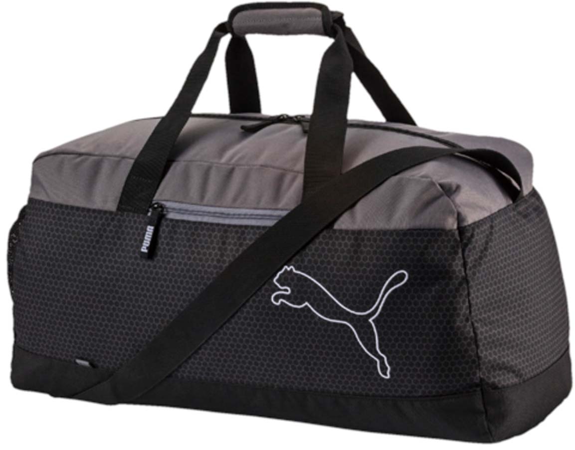 Сумка спортивная Puma Echo Sports Bag, цвет: черный. 07439701KV996OPY/M Сумка спортивная Puma Echo Sports Bag, цвет: черный. 07439701KV996OPY/MСумка спортивная Puma выполнена из гладкого текстиля. У модели застежка на молнию, одно отделение, внутри один накладной карман, снаружи один карман на молнии, один накладной карман, регулируемый ремень, удобные ручки.